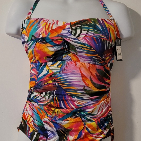 COPY - LAUREN RALPH LAUREN WOMEN'S TWIST BANDEAU SWIMSUIT - Picture 13 of 13